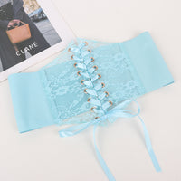 Transparent Lace Elastic Waist Belt For Women Ultra-wide Cincher Strap