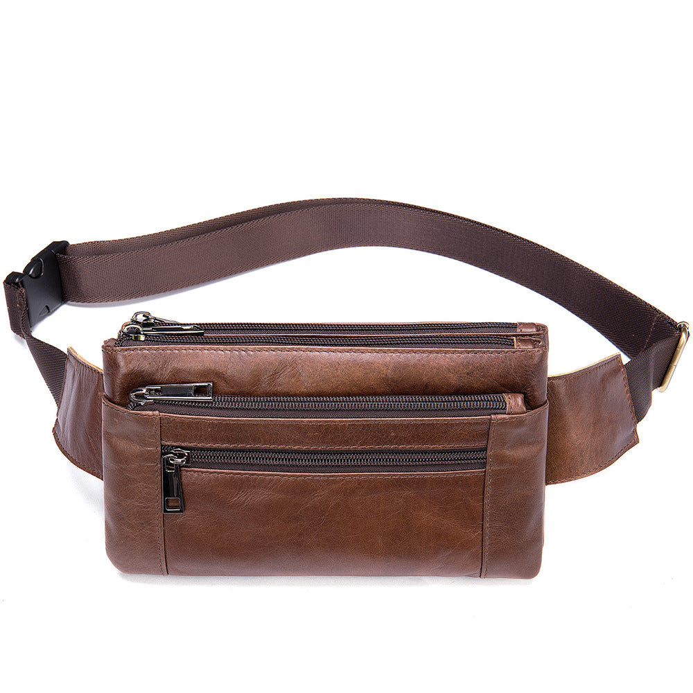 Men's High-End Full-Grain Leather Multifunctional Shoulder Crossbody Waist Bag — Premium Apparel Deal | Everyday Home Deal