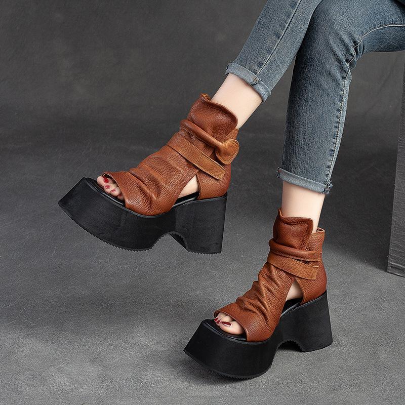 Women's Fish-Mouth Platform High-Top Roman Sandals | Everyday Home Deal
