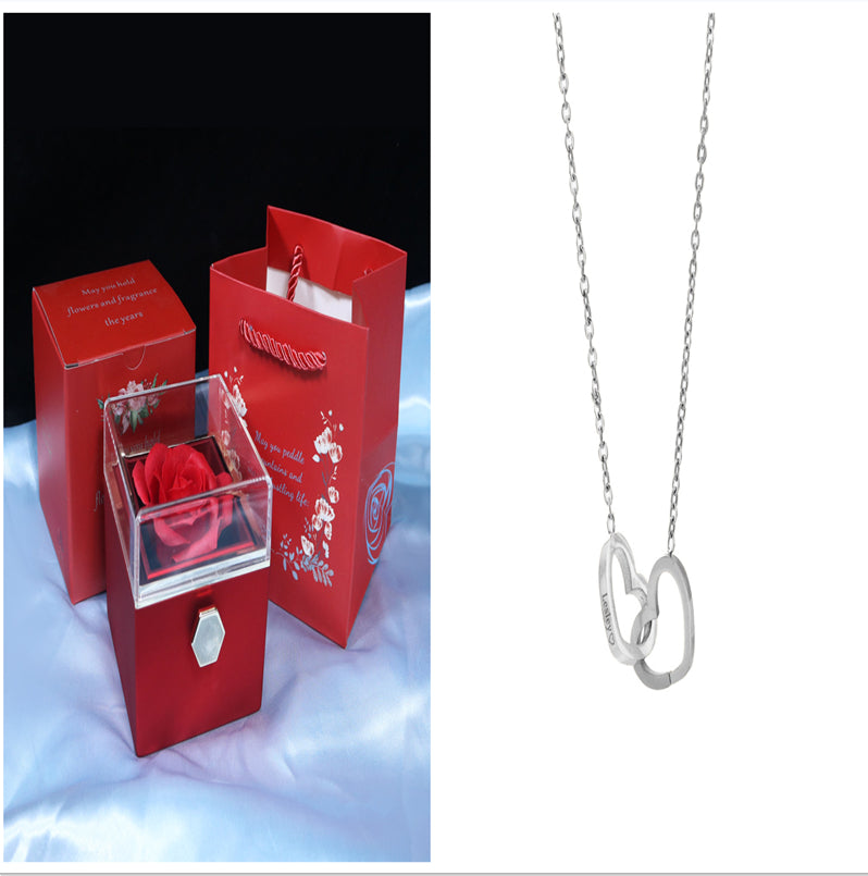 Rotating Soap Flower Rose Gift Box Creative Rotating Rose Jewelry Packaging Box Valentine's Day Gift For Women | Everyday Home Deal