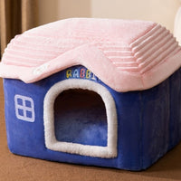 Foldable Dog House Pet Cat Bed Winter Dog Villa Sleep Kennel Removable Nest Warm Enclosed Cave Sofa Pets Supplies