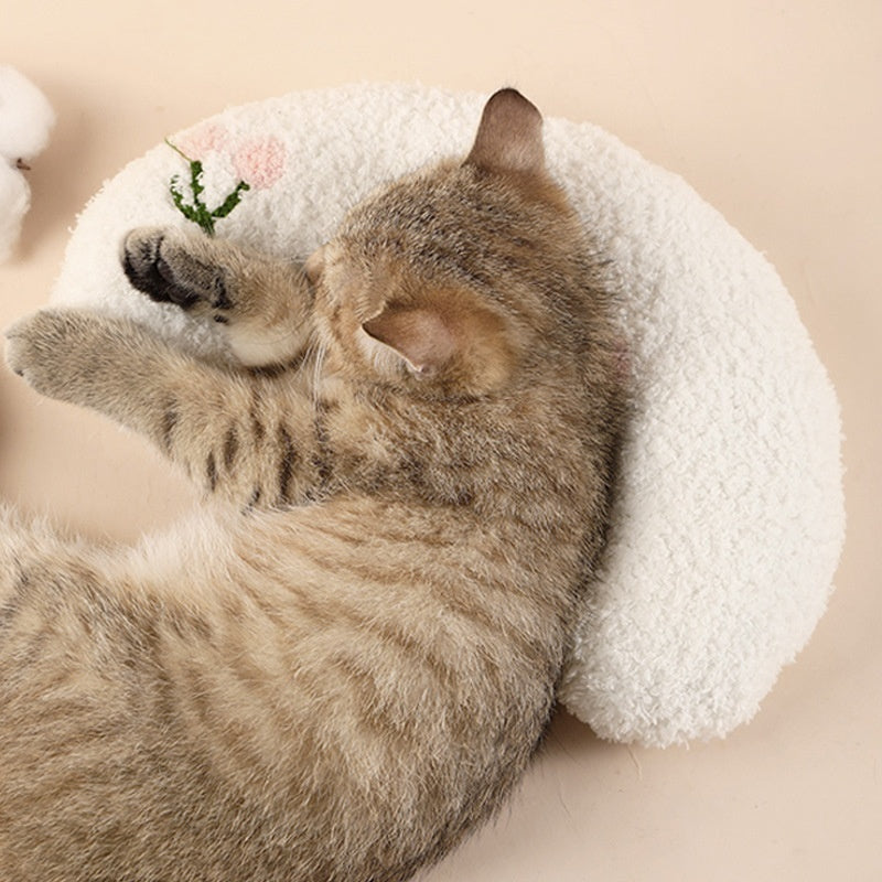 Dog Cat Sleeping Moon Pillow Small Dog Plush Pillow | Everyday Home Deal
