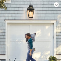 21inch 1 Pack Outdoor Wall Lantern Light  Modern Black Metal & Clear Glass Sconce For Porch, Patio, And Garden Lighting Bulb Not Included
