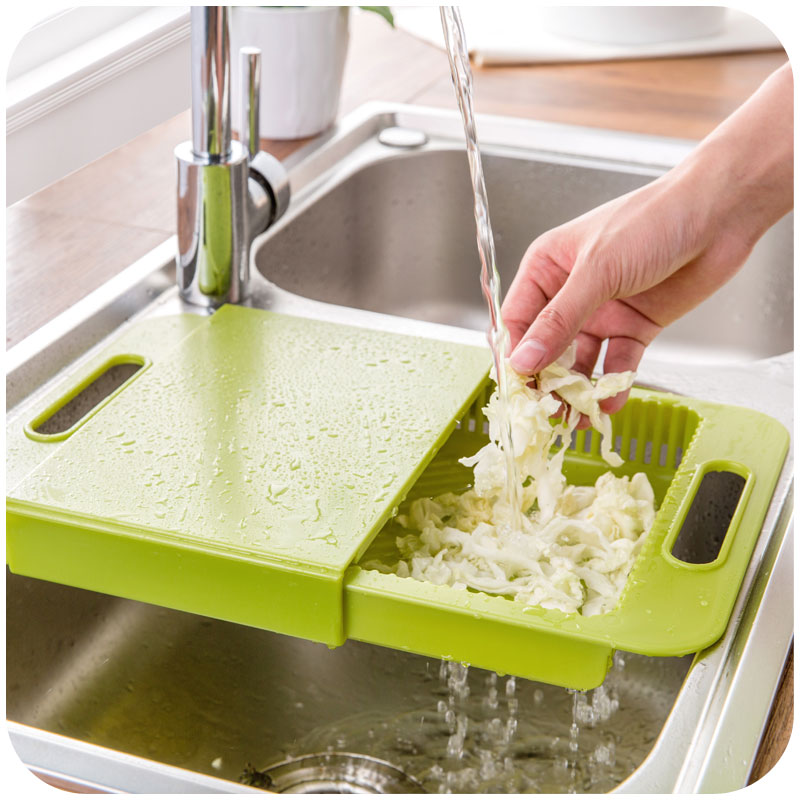 Multifunction Cutting Board with Sink Drain Basket | Kitchen Chopping Board | Everyday Home Deal