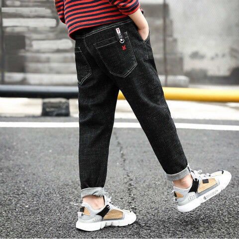 Boys' Urban Letter-Print Comfort Casual Denim Trousers — Premium Apparel Deal | Everyday Home Deal