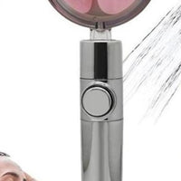 Propeller Driven Shower Head With Stop Button And Cotton Filter Turbocharged High Pressure Handheld Shower Nozzle