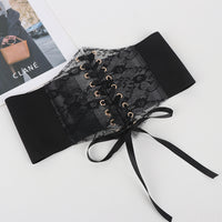 Transparent Lace Elastic Waist Belt For Women Ultra-wide Cincher Strap