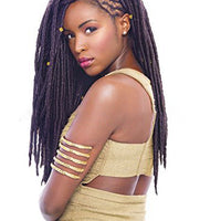 African black solid braided chemical fiber wig