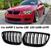 For BMW E92 E93 2007-2010 Gloss Black Front Kidney Grille Style 328i 335i Coupe