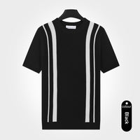 Men's Ice-Silk Cool-Feel Striped Crew-Neck Knitted Top - Premium Apparel Deal | Everyday Home Deal