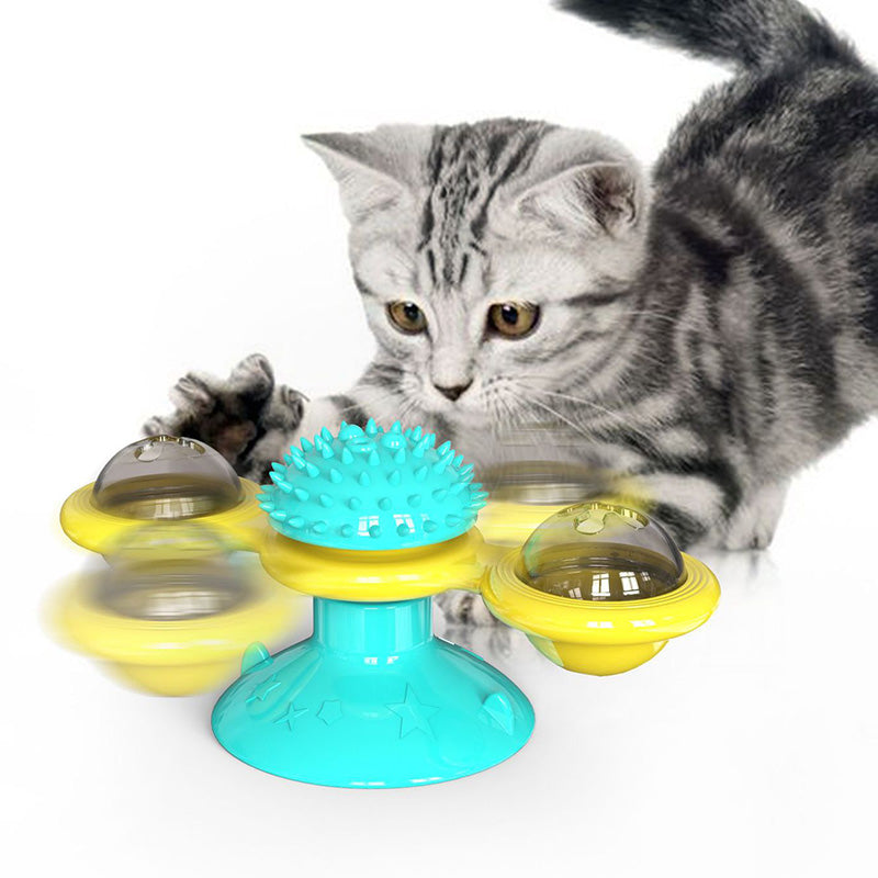 Cat Rotating Windmill Multi-Function Toys Itch Scratching Device Teeth Shining Toy | Everyday Home Deal