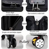 Waterproof Cross-border Black Oxford Cloth Suitcase, Durable 30 Inch Large Capacity, 20 Inch Boarding Case, Luggage Compartment