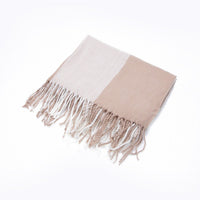 British-style Mens And Womens Couple Tassel Scarf With Large Plaid Pattern