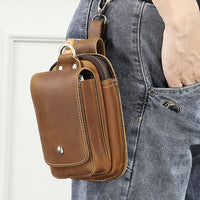 Genuine Leather Mens Cowhide Durable Work Belt-Powered Bag