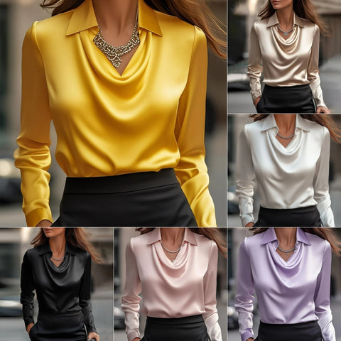 Satin Draped Blouse - Best Premium Top Deal | Everyday Home Deal