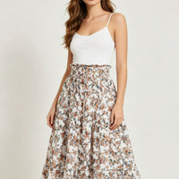 High-waisted A-line Skirt Bohemian-style Printed Flared Skirt