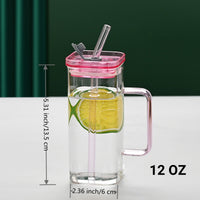 6Pcs Borosilicate Glass Cups with Straws & Lids | 6 Colors | Everyday Home Deal