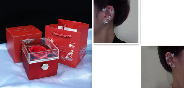 Rotating Soap Flower Rose Gift Box Creative Rotating Rose Jewelry Packaging Box Valentine's Day Gift For Women | Everyday Home Deal