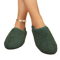 One-step Warm Shoes Closed-toe Slippers With Extra Fleece For Added Warmth And Thickness
