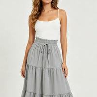 High-waisted A-line Skirt Bohemian-style Printed Flared Skirt