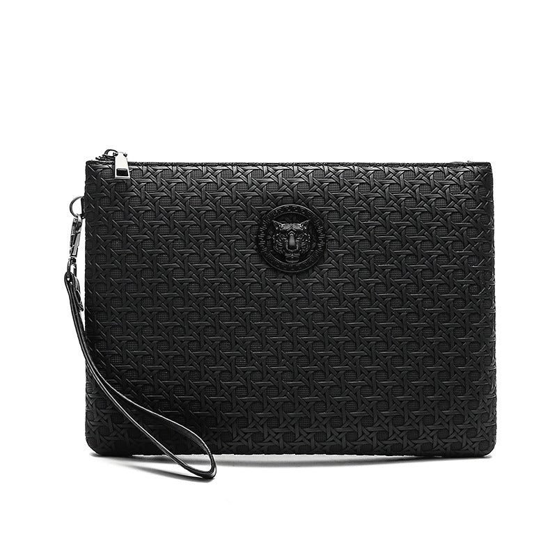 Men's Woven-Texture Personalized Minimalist Clutch | Everyday Home Deal