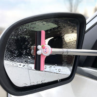 Car Rearview Mirror Wiper Retractable Portable Rainy Cleaning Supplies Rearview Mirror Water Remover Glass Rain Cleaning Tool