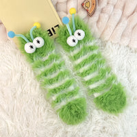 Womens Quirky Coral Fleece Mid-calf Socks