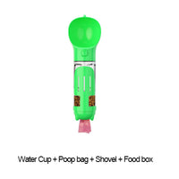 300 500ml Portable Multifunction Dog Water Bottle Food Feeder For Big Dogs 3 In 1 Poop Dispenser Puppy Pet Travel Drinking Bowls