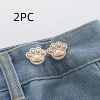 Cute Cat Claw Waist Tightener Buckles – 1 Pair Detachable Adjustable Alloy Buttons for Jeans, Pants & Casual Wear | Everyday Home Deal