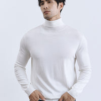 Turn-down Turtleneck Core-spun Knit Sweater For Men Rugged Style