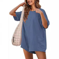 Relaxed-fit Casual Short-sleeve V-neck Backless Jumpsuit With Shorts