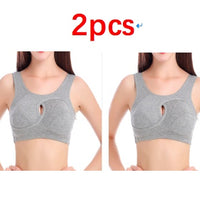 Plus Size Women Bra Ladies Cotton Quake-Proof Underwear Sleep Tops No Buckles Non Wire Lingerie With Removable Padded