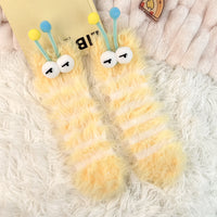 Womens Quirky Coral Fleece Mid-calf Socks