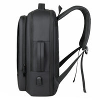 Large-Capacity Leather-Look Laptop Backpack