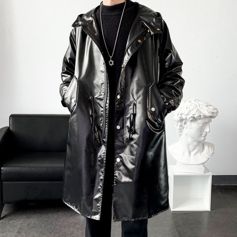 Men's Long Trench Coat Youth Mid-length Style - Premium Apparel Deal | Everyday Home Deal