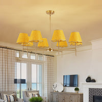 Golden Farmhouse Pendant Light 8-light Bohemian Pendant Light 38.6, Using Large Rural Rattan Pendant Light Fixtures With Adjustable Height Hangers, Suitable For E12 Base Bulb Not Included