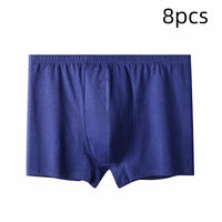Men's High-waisted Pure Cotton Plus Size Loose Deep-crotch Cotton Breathable Boxer Shorts