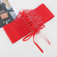 Transparent Lace Elastic Waist Belt For Women Ultra-wide Cincher Strap