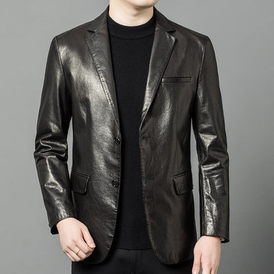 High-end Oil-Waxed Sheepskin Fashionable Casual Blazer - Premium Apparel Deal | Everyday Home Deal