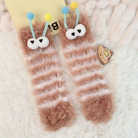 Womens Quirky Coral Fleece Mid-calf Socks