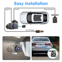 WiFi FHD 1080P 3 Channel Car Dash Cam Front Rear Inside With 32G MMC Card Motion Detection Loop Recording Infrared Night Vision Surveillance Car Camera With App Control