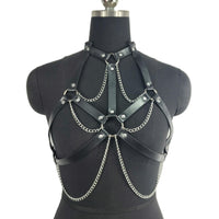 Women's Fashion Leather Strap With Chain Performance Costumes Accessories