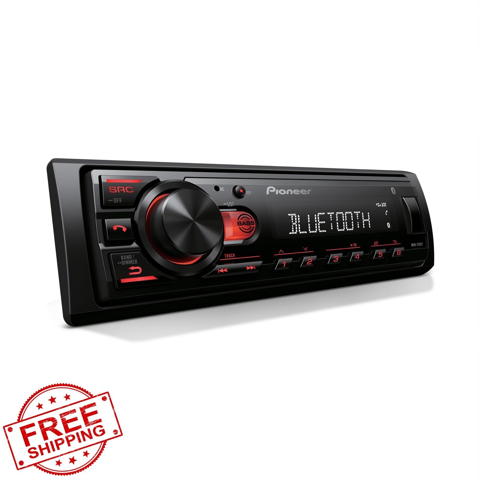 Pioneer MVH-S230BT 1-Din Bluetooth USB Car Receiver 50W X 4