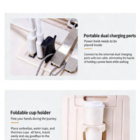 Front Opening Luggage Compartment With Front Open Tray And 20 Inch Cabin, Expandable Folding Cup Holder, Hidden Phone Holder, Dual USB Chargers. Travel Carrier