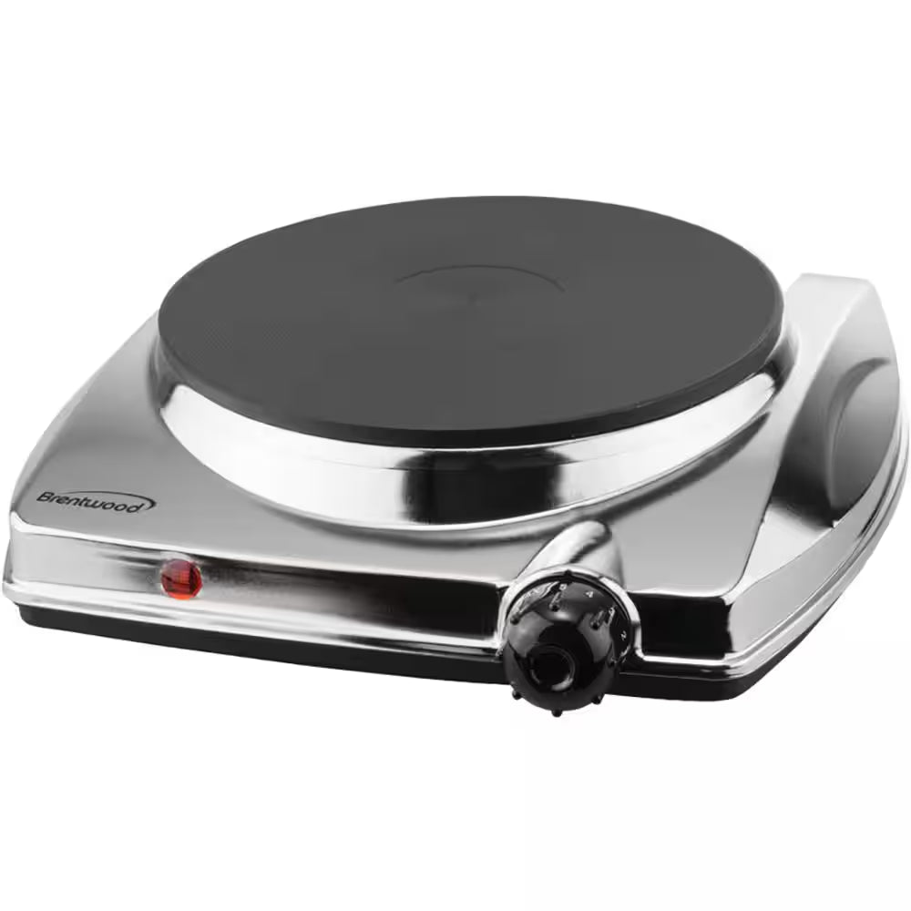 1000W Single Burner 10 In. Silver Electric Hot Plate