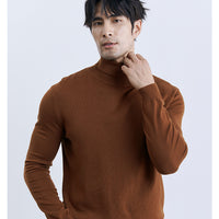 Turn-down Turtleneck Core-spun Knit Sweater For Men Rugged Style