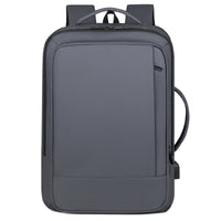 Large-Capacity Leather-Look Laptop Backpack