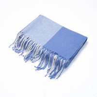 British-style Mens And Womens Couple Tassel Scarf With Large Plaid Pattern