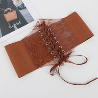 Transparent Lace Elastic Waist Belt For Women Ultra-wide Cincher Strap