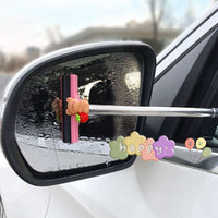 Car Rearview Mirror Wiper Retractable Portable Rainy Cleaning Supplies Rearview Mirror Water Remover Glass Rain Cleaning Tool